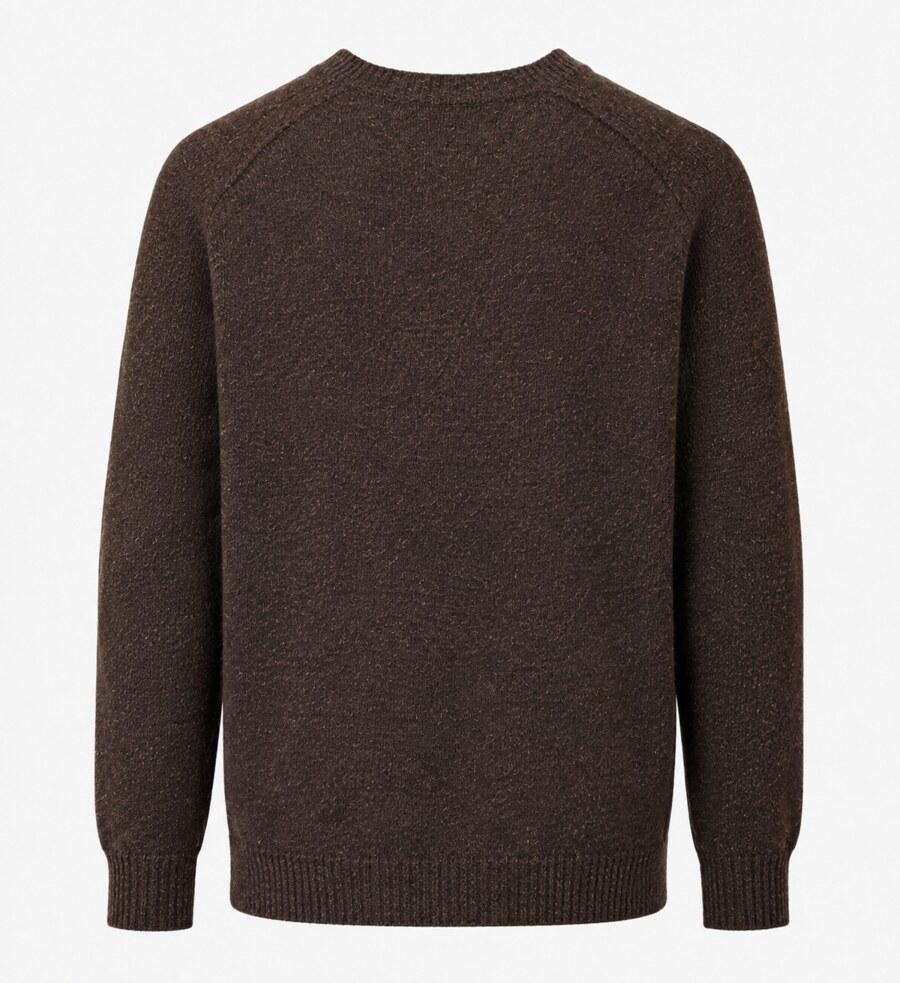 Harley of Scotland M2964/7 Herren-Wollpullover dunkelbraun meliert Rückansicht